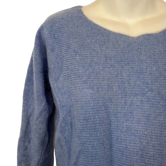 Max Studio Womens Blue 100% 2-Ply Cashmere Long Sleeve Pullover Sweater sz M - Picture 6 of 16